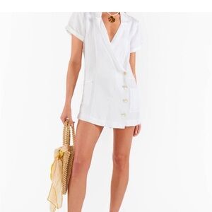 Show Me Your MuMu White Bicoastal Blazer Romper